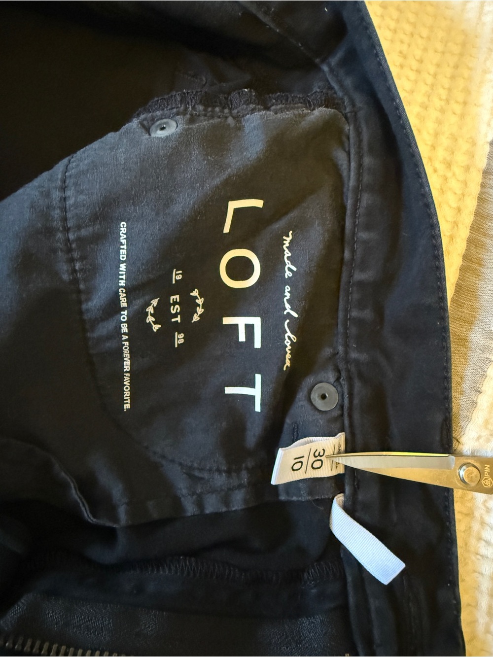 LOFT Black Dress Pants with Button Waist